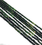 Natural Chrome Diopside Beads, Gemstone Beads, Wholesale Beads, Bulk Beads, Jewelry Supplies for Jewelry Making, 3- 3.5mm, 14"strand