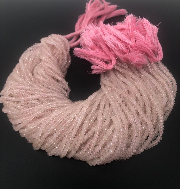 Rose Quartz Gemston Beads, Jewelry Supplies for Jewelry Making, Wholesale Supplies, Bulk Beads, 3.5- 4.5mm , 13