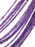 Natural Amethyst Faceted Gemstone Beads, Bulk Wholesale Jewelry Making Supplies, AAA quality 3.5mm- 4mm, 13" Strand