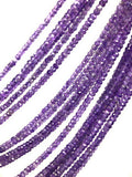 Natural Amethyst Faceted Gemstone Beads, Bulk Wholesale Jewelry Making Supplies, AAA quality 3.5mm- 4mm, 13" Strand