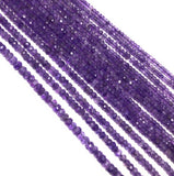 Natural Amethyst Faceted Gemstone Beads, Bulk Wholesale Jewelry Making Supplies, AAA quality 3.5mm- 4mm, 13" Strand