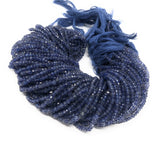 Natural Iolite Faceted Beads, Gemstone Beads, Wholesale Beads, Bulk Beads, AA Quality, 4-4.5mm, 13" Strand