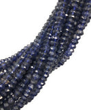 Natural Iolite Faceted Beads, Gemstone Beads, Wholesale Beads, Bulk Beads, AA Quality, 5-6mm, 13" Strand