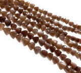 Natural Chocolate Moonstone Gemstone Beads, Chocolate Moonstone Trillion Shape Briolette Beads , Wholesale Beads, 9-10mm, 8"Strand