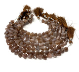 Natural Chocolate Moonstone Gemstone Beads, Chocolate Moonstone Trillion Shape Briolette Beads , Wholesale Beads, 9-10mm, 8"Strand