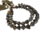 7.5" Gray Moonstone Beads, Gemstone Beads, Trillion Shape Briolette Moonstone Wholesale Beads, Bulk Beads