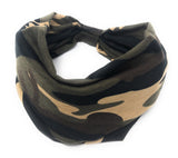 Extra Wide Camouflage Boho Headband, Cotton Turban Headwrap for Women, Sports Yoga Headband, Bandana Headband, Scrunchy Headband