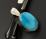 Natural Sleeping Beauty Turquoise Pendant, Sterling Silver Turquoise Gemstone Pendant, Bohemian Jewelry, 36x17mm