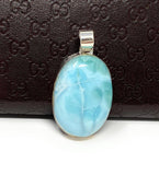 Larimar Pendant, Gemstone Pendant, Larimar, Sterling Silver Bohemian Jewelry, Natural Gemstone Pendant, 48.15mmx 25.15mm