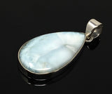 Larimar Pendant, Gemstone Pendant, Bohemian Jewelry, Sterling Silver Pendant, Natural Gemstone Pendant, 48.5 x 22.75mm