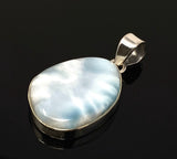 Larimar Pendant, Gemstone Pendant, Bohemian Jewelry, Sterling Silver Pendant, Natural Gemstone Pendant, 43.5 x 23.15mm