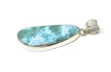 Larimar Pendant, Gemstone Pendant, Bohemian Jewelry, Sterling Silver Pendant, Natural Gemstone Pendant, 51.5 X 18.45mm