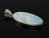 Larimar Pendant, Gemstone Pendant, Sterling Silver Pendant, Bohemian Jewelry, Natural Gemstone Pendant, 49.35 X 18.5mm