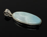 Larimar Pendant, Gemstone Pendant, Sterling Silver Pendant, Bohemian Jewelry, Natural Gemstone Pendant, 49.35 X 18.5mm