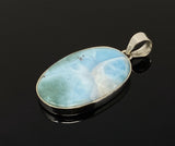 Larimar Pendant, Gemstone Pendant, Sterling Silver Pendant, Bohemian Jewelry, Natural Gemstone Pendant, 49.6 X 26mm