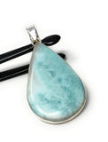 Larimar Pendant, Gemstone Pendant, Bohemian Jewelry, Sterling Silver Pendant, Natural Gemstone Pendant, 60.25 X 29.5mm