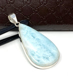 Larimar Pendant, Gemstone Pendant, Bohemian Jewelry, Sterling Silver Pendant, Natural Gemstone Pendant, 64.85 X 30.35mm