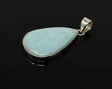 Larimar Pendant, Gemstone Pendant, Bohemian Jewelry, Sterling Silver Pendant, Natural Gemstone Pendant, 50.45 x 24mm