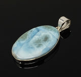 Larimar Pendant, Gemstone Pendant, Sterling Silver Pendant, Bohemian Jewelry, Natural Gemstone Pendant, 49.5mm X 23.5mm