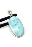 Larimar Pendant, Gemstone Pendant, Sterling Silver Pendant, Bohemian Jewelry, Natural Gemstone Pendant, 50mm X 24.35mm