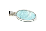 Larimar Pendant, Gemstone Pendant, Sterling Silver Pendant, Bohemian Jewelry, Natural Gemstone Pendant, 50mm X 24.35mm