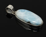 Larimar Pendant, Gemstone Pendant, Sterling Silver Pendant, Bohemian Jewelry, Natural Gemstone Pendant, 47mm X 17mm