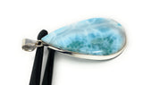 Larimar Pendant, Gemstone Pendant, Sterling Silver Pendant, Bohemian Jewelry, Natural Gemstone Pendant, 66.25mm X 31.45mm