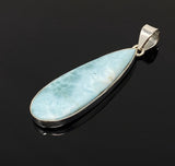 Larimar Pendant, Gemstone Pendant, Bohemian Jewelry, Sterling Silver Pendant, Natural Gemstone Pendant, 64.25mm X 18.75mm