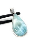 Larimar Pendant, Gemstone Pendant, Bohemian Jewelry, Sterling Silver Pendant, Natural Gemstone Pendant, 54.75mm X 26.75mm