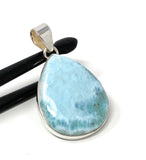 Larimar Pendant, Gemstone Pendant, Bohemian Jewelry, Sterling Silver Pendant, Natural Gemstone Pendant, 46mm X 26.75mm