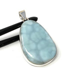 Larimar Pendant, Gemstone Pendant, Sterling Silver Pendant, Bohemian Jewelry, Natural Gemstone Pendant, 54.5x28.6mm