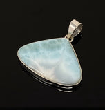 Larimar Pendant, Gemstone Pendant, Bohemian Jewelry, Sterling Silver Pendant, Natural Gemstone Pendant, 43.75mm X 42mm