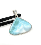 Larimar Pendant, Gemstone Pendant, Bohemian Jewelry, Sterling Silver Pendant, Natural Gemstone Pendant, 43.75mm X 42mm