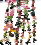 Natural Tourmaline Side Drilled Stick Beads, Gemstone Beads, Natural Tourmaline Beads, AAA+ Quality Wholesale Bulk Beads, 8" Strand