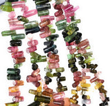 Natural Tourmaline Side Drilled Stick Beads, Gemstone Beads, Natural Tourmaline Beads, AAA+ Quality Wholesale Bulk Beads, 8" Strand