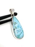 Larimar Pendant, Gemstone Pendant, Bohemian Jewelry, Sterling Silver Pendant, Natural Gemstone Pendant, 53mm x 19.5mm
