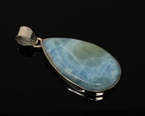 Larimar Pendant, Gemstone Pendant, Bohemian Jewelry, Sterling Silver Pendant, Natural Gemstone Pendant, 52.5mm x 23mm