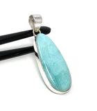 Larimar Pendant, Gemstone Pendant, Bohemian Jewelry, Sterling Silver Pendant, Natural Gemstone Pendant, 53mm X 18mm