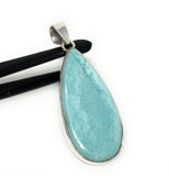 Larimar Pendant, Gemstone Pendant, Bohemian Jewelry, Sterling Silver Pendant, Natural Gemstone Pendant, 59Mm x 22mm