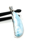 Larimar Pendant, Gemstone Pendant, Bohemian Jewelry, Sterling Silver Pendant, Natural Gemstone Pendant, 57 X 18.75mm