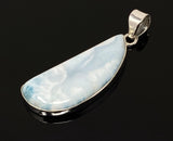 Larimar Pendant, Gemstone Pendant, Bohemian Jewelry, Sterling Silver Pendant, Natural Gemstone Pendant, 57 X 18.75mm