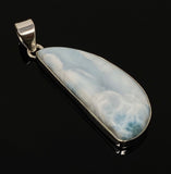 Larimar Pendant, Gemstone Pendant, Bohemian Jewelry, Sterling Silver Pendant, Natural Gemstone Pendant, 57 X 18.75mm