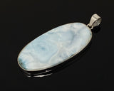 Larimar Pendant, Gemstone Pendant, Sterling Silver Pendant, Bohemian Jewelry, Natural Gemstone Pendant, 76.5mm X 32.25mm