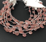 Strawberry Quartz Beads, Gemstone Beads, Jewelry Supplies for Jewelry Making, Wholesale Bulk Beads, 8" Strand