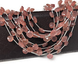 Strawberry Quartz Beads, Gemstone Beads, Jewelry Supplies for Jewelry Making, Wholesale Bulk Beads, 8" Strand