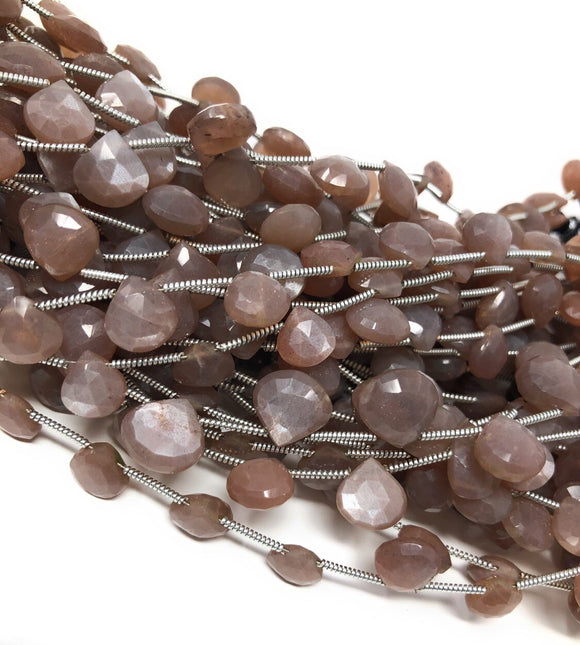 Natural Chocolate Moonstone Beads - Side Drilled, Gemstone Beads, Jewelry Supplies for Jewelry Making, Wholesale Beads, 8