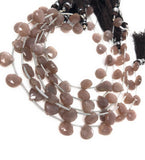 Natural Chocolate Moonstone Beads - Side Drilled, Gemstone Beads, Jewelry Supplies for Jewelry Making, Wholesale Beads, 8"Strand