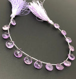 Natural Amethyst Gemstone Beads, Amethyst Briolette Beads, Jewelry Supplies for Jewelry Making, Bulk Wholesale Beads, 8" Strand