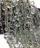Green Amethyst Gemstone Beads, Prasiolite Beads, Natural Green Amethyst Briolette Beads, Bulk Wholesale Gemstone Beads, 8" Strand