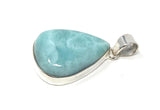Larimar Pendant, Gemstone Pendant, Bohemian Jewelry, Sterling Silver Pendant, Natural Gemstone Pendant, 42.35 x 23.5mm